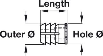Tắc kê M6 dài 11mm Hafele 039.33.266
