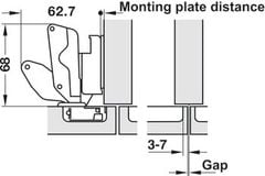 Bản lề Hafele 165° Trùm nửa 311.93.502