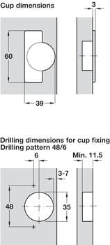 Bản lề Hafele 165° Trùm ngoài 311.93.500