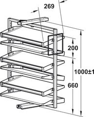 Kệ để giày màu xám cao 1000mm Hafele 806.22.500