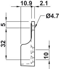 Bas đỡ thanh nhôm móc áo Hafele mạ niken 803.33.757