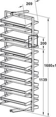 Kệ để giày màu trắng cao 1680mm Hafele 806.22.701