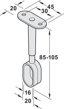 Bas đỡ thanh nhôm móc áo Hafele 802.07.200