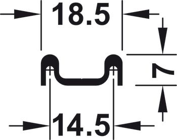 Ray trượt đôi 5m, bên dưới, bắt vít - độ dày kính 6 và 8mm 415.11.605