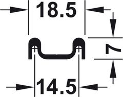 Ray trượt đôi 5m, bên dưới, bắt vít - độ dày kính 6 và 8mm 415.11.605