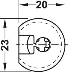 Vỏ nối Rafix 20 không vành cho lắp bằng mặt, nhựa, với cơ cấu siết màu trắng Hafele 263.50.705