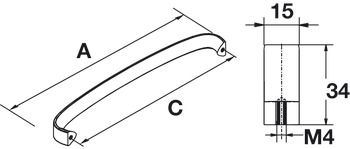 Tay nắm tủ Hafele Nicken mờ 172x34mm 106.69.676