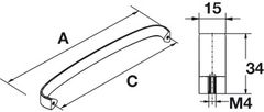 Tay nắm tủ Hafele Nicken mờ 172x34mm 106.69.676