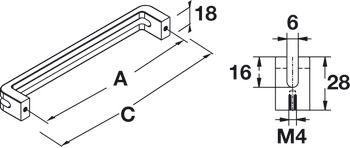 Tay nắm tủ Hafele 170x28mm Đen mờ 110.34.306