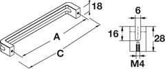 Tay nắm tủ Hafele 170x28mm Đen mờ 110.34.306