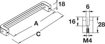 Tay nắm tủ  Hafele Trắng mờ 202x28mm 110.34.707