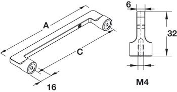 Tay nắm tủ Hafele, chrome bóng 176 x 32mm 106.61.224