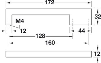 Tay nắm tủ Hafele Trắng mờ 172x32mm 110.34.356