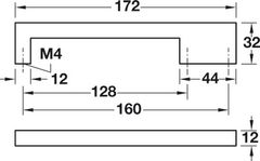 Tay nắm tủ Hafele Trắng mờ 172x32mm 110.34.356