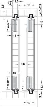 Bánh xe trượt dưới Hafele 404.20.340