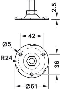 Chân đỡ điều chỉnh độ cao 135-175mm Hafele 988.98.110