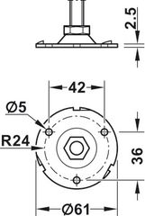 Chân đỡ điều chỉnh độ cao 135-175mm Hafele 988.98.110