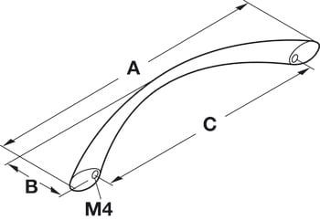 Tay nắm Inox mạ crom mờ Hafele 113mm 155.00.471