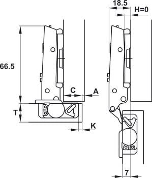 Bản lề Hafele - LOẠI THẲNG 334.00.101