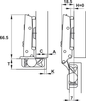 Bản lề giảm chấn Hafele - LOẠI THẲNG 334.00.001