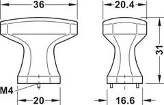 Tay nắm tủ Hafele màu vàng mờ 36mm 106.70.172