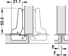 Bản lề lắp trùm nửa METALLA A 110° tiêu chuẩn không bật Hafele 315.31.551
