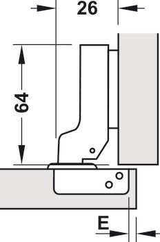 Bản lề giảm chấn Hafele - Đế lắp trượt - loại cong vừa 315.30.722