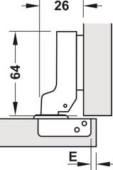 Bản lề giảm chấn Hafele - Đế lắp trượt - loại cong vừa 315.30.722