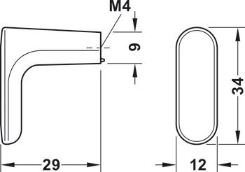 Tay nắm tủ Hafele màu đen mờ 34mm 106.69.151