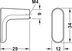 Tay nắm tủ Hafele màu đen mờ 34mm 106.69.151