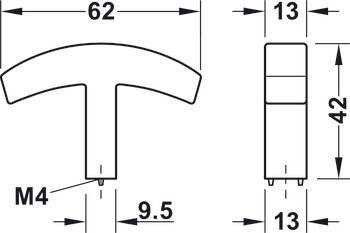 Tay nắm tủ Hafele màu mạ crom bóng 62mm 106.70.130