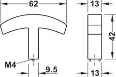 Tay nắm tủ Hafele màu mạ crom bóng 62mm 106.70.130