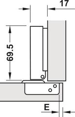 Bản lề giảm chấn Hafele - Đế lắp nhấn - Trùm ngoài 315.11.750
