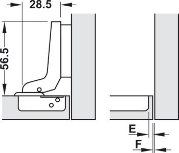 Bản lề lắp lọt lòng METALLA A 110° tiêu chuẩn không bật Hafele 315.31.552