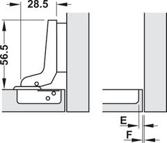 Bản lề lắp lọt lòng METALLA A 110° tiêu chuẩn không bật Hafele 315.31.552