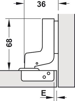 Bản lề giảm chấn Hafele - Đế lắp trượt - loại cong nhiều 315.30.723