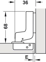 Bản lề giảm chấn Hafele - Đế lắp trượt - loại cong nhiều 315.30.723
