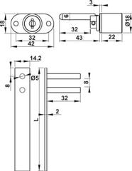Khóa cho nhiều ngăn kéo, mạ Niken Hafele 482.01.113