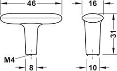 Tay nắm tủ Hafele màu mạ niken mờ 46mm 106.70.122