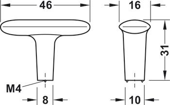 Tay nắm tủ Hafele màu vàng mờ 46mm 106.70.123