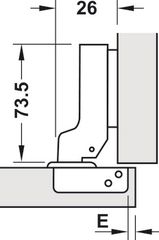 Bản lề giảm chấn Hafele - Đế lắp nhấn - Trùm nửa 315.11.751