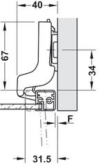 Bản lề giảm chấn Hafele cho cửa khung nhôm - loại lọt lòng 315.26.712