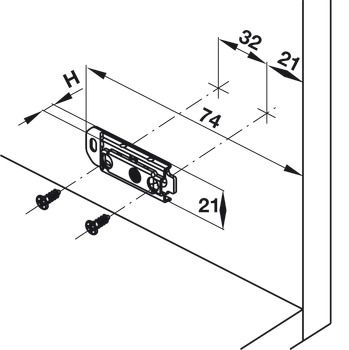 Đế cho bản lề giảm chấn Hafele METTALAMAT NEO 334.90.019