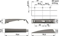 Đế nêm nhấn mở Hafele - Màu trắng - Loại dài 356.12.727