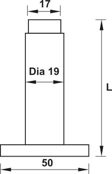 Chặn cửa gắn tường L=100mm, Inox 304, 937.13.540