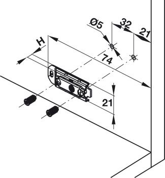 Đế cho bản lề giảm chấn Hafele METTALAMAT NEO 334.90.020