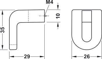 Tay nắm tủ Hafele màu đen mờ 35mm 106.69.070