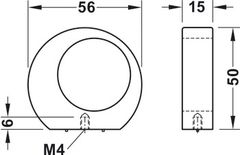 Tay nắm tủ Hafele màu vàng mờ 56mm 106.70.136