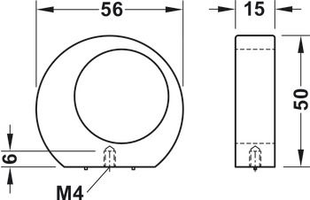 Tay nắm tủ Hafele màu mạ niken mờ 56mm 106.70.135