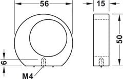 Tay nắm tủ Hafele màu mạ niken mờ 56mm 106.70.135